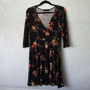 Black Floral Mini Dress